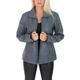 Womens Classic Zip Up Real Leather Jacket Semi Fitted Lambskin Coat Julia Blue (20)