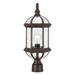 Nuvo Lighting 64975 - 1 Light 19" Rustic Bronze Clear Beveled Glass Shade Post Lantern Light Fixture (BOXWOOD 1 LGT OUTDOOR POST)