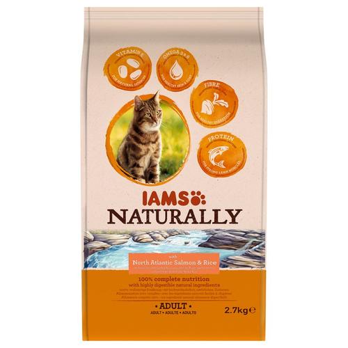 2,7kg Cat Adult Salmon IAMS Naturally Katzenfutter trocken