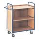 ROLLCART Etagenwagen mit 3 Wänden 80x49 cm Holz-Ladefläche blau, 98x107x50 cm