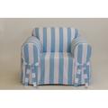 Breakwater Bay Stripe Box Cushion Armchair Slipcover Metal in Gray/Brown | 38 H x 40 W x 36 D in | Wayfair 8D79E01064D244C08A86829059A1401F