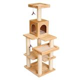 Tucker Murphy Pet™ 58" Mummert Multi Leveled Playground Cat Tree Manufactured Wood in White | 58 H x 26.5 W x 19.25 D in | Wayfair