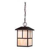 Nuvo Lighting 65674 - 1 Light 13" Claret Bronze Honey Stained Glass Shade Hanging Lantern Light Fixture (TANNER 1 LT OUTDOOR HANGING)