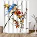 East Urban Home 71" x 74" Shower Curtain, Bluebird & Fall by Suren Nersisyan Polyester in Blue/Gray | 74 H x 71 W in | Wayfair ERNI0963 47679088