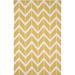 Yellow 42 x 0.25 in Area Rug - George Oliver Arrow Chevron Handwoven Flatweave Wool/White Rug Wool | 42 W x 0.25 D in | Wayfair