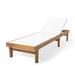 Millwood Pines Gunnarr 78.25" Long Reclining Acacia Single Chaise Lounge Wood/Solid Wood in White | 31.5 H x 24 W x 78.25 D in | Outdoor Furniture | Wayfair