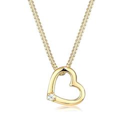 Elli Halskette Damen Herz Anhänger Liebe Zart mit Diamant (0.015 ct.) in 925 Sterling Silber
