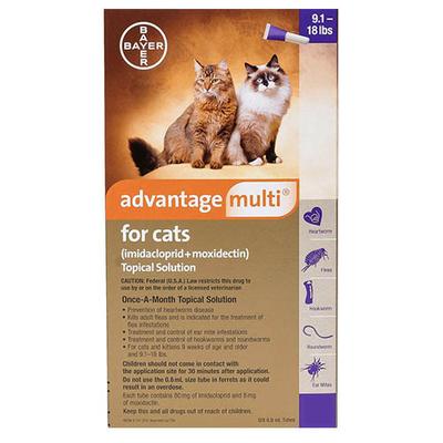 Advantage Multi For Cats Over 4kg (Over 10lbs) Purple 3 Pack