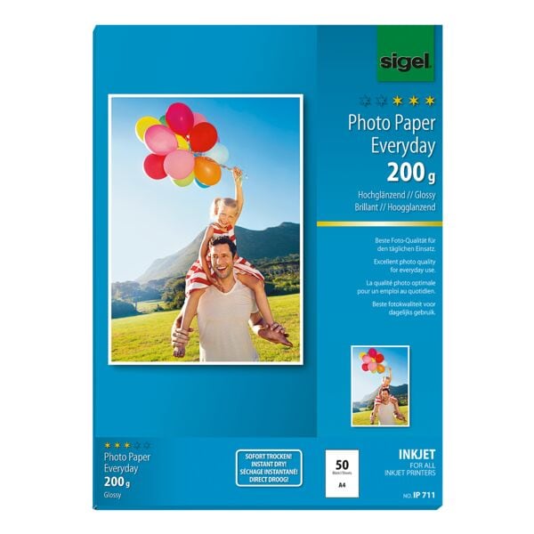 Sigel Foto Inkjet-Papier »Everyday Plus« IP711 A4 200 g/m² 50 Blatt weiß Image