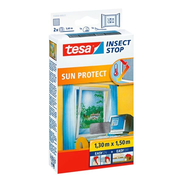 tesa Fliegengitter »Sun Protect« 55806 für Fenster grau, 130x150 cm Image