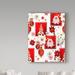 Trademark Fine Art 'Christmas Bright Composition 4' Graphic Art Print on Wrapped Canvas in Red | 19 H x 14 W x 2 D in | Wayfair ALI31248-C1419GG