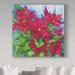 Trademark Fine Art 'Red Oak Leaf Poinsettias' Acrylic Painting Print on Wrapped Canvas in Black | 35 H x 35 W x 2 D in | Wayfair ALI30466-C3535GG