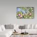 Trademark Fine Art 'Lily Pond' Acrylic Painting Print on Wrapped Canvas in Blue/Green/Pink | 12 H x 19 W x 2 D in | Wayfair ALI30318-C1219GG