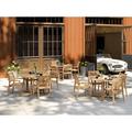 Oxford Garden Oxford Round 4 - Person Teak Patio Dining Set Wood in Brown | Wayfair 5871K