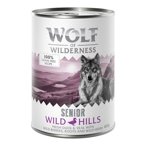 24 x 400g Senior Wild Hills Ente Wolf of Wilderness Hundefutter nass