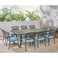 Astoria Grand Rhoton Traditions 11 Piece Outdoor Dining Set w/ Cushions Metal in Brown | 28.81 H x 60 W x 84 D in | Wayfair
