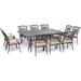 Astoria Grand Rhoton Traditions 11 Piece Outdoor Dining Set w/ Cushions Metal in Brown | 28.81 H x 60 W x 84 D in | Wayfair
