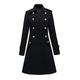 HZCX FASHION Women's Double-Breasted Long Wool Blend Coat Fashion Overcoats SJXZ1906-FY02-90-B-US S(8) TAG L Black