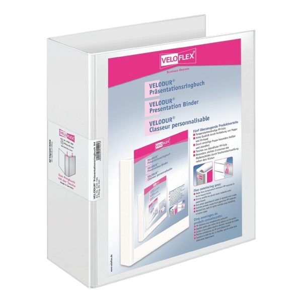 Veloflex Präsentationsringbuch »VELODUR® 41421« 4 Ringe, A4, Rückenbreite 85 mm weiß, 29.5x31.5 cm Image
