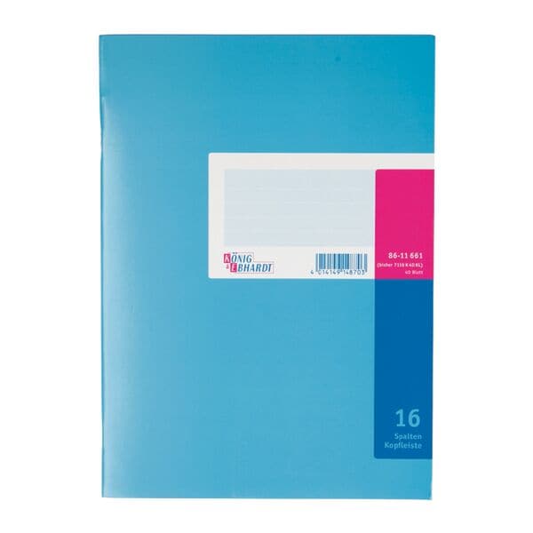 König & Ebhardt Spaltenbuch/Vielzweckbuch 16 Spalten grau, 21x29.7 cm Image