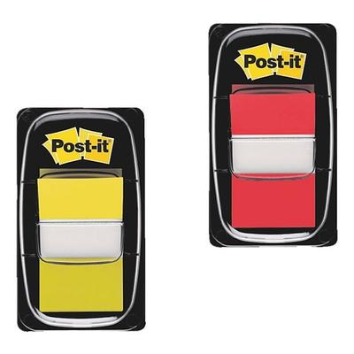 Post-it Index 2x Haftstreifen »Index« 43,2 x 25,4 mm, gelb/rot gelb, 4.32x2.54 cm Image