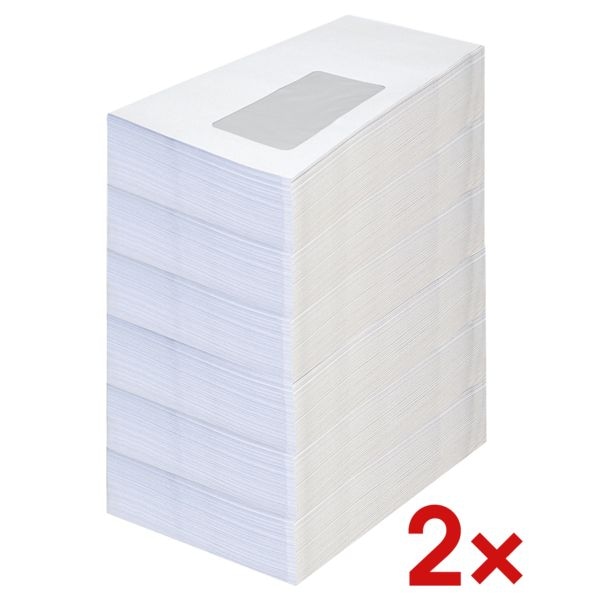 OTTO Office 2x 1000er-Pack Briefumschläge DL mit Fenster und Selbstklebung Image