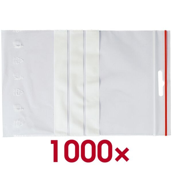 Wbv 1000 Druckverschlussbeutel mit Beschriftungsstreifen 120x170 mm 50 mic transparent, 12x19 cm Image