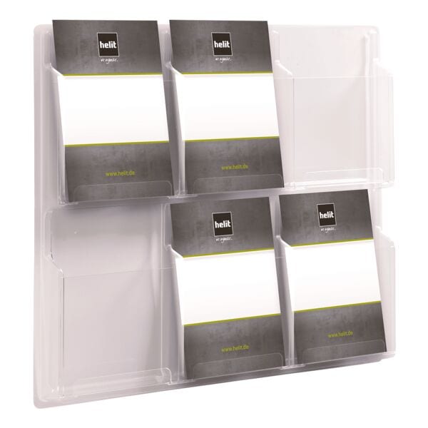 helit Wand-Prospekthalter »the clearly« 6 x A5 transparent, 58.3x59x5.1 cm