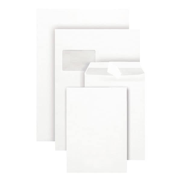 Steinmetz 500 Versandtaschen C5 ohne Fenster mit Haftklebung weiß, 22.9x16.2 cm
