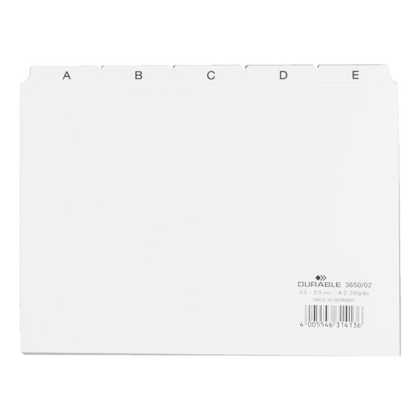 Durable Leitregister A5 (148 x 210 mm), A-Z weiß, 21x14.8 cm Image