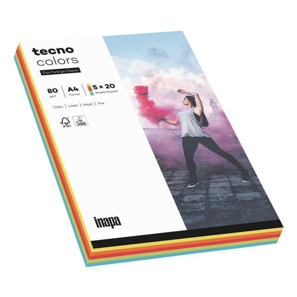 tecno Multifunktionales Druckerpapier im »Rainbow / tecno Colors« Intensivfarben-Mix mehrfarbig Image