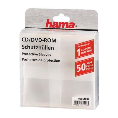 CD/DVD/Blu-ray-Schutzhüllen - 50 Stück (transparent) transparent, Hama, 13.5x13.5 cm