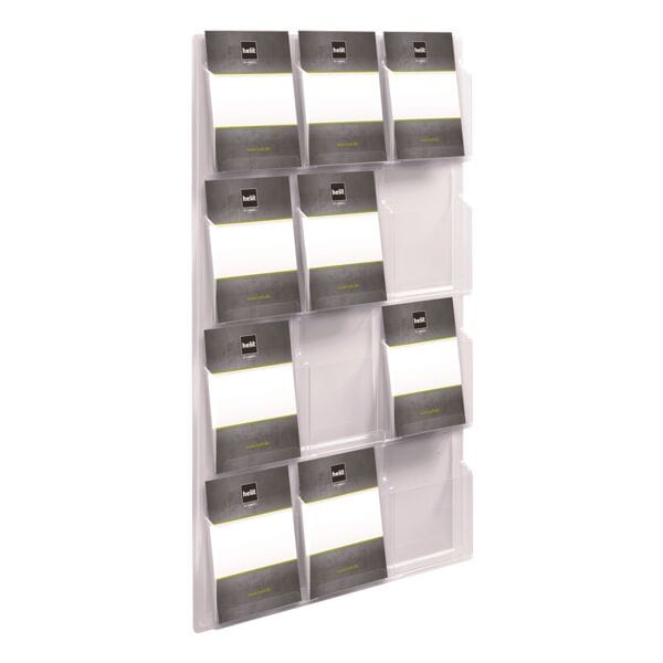 helit Wand-Prospekthalter »the clearly« 12 x A4 transparent, 76.6x126x5.1 cm Image