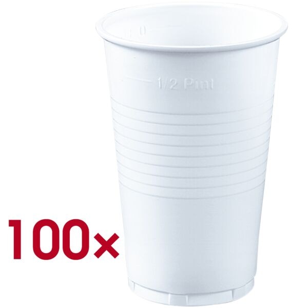 Papstar Einweg-Trinkbecher 0,3L weiß weiß, 11.3 cm Image