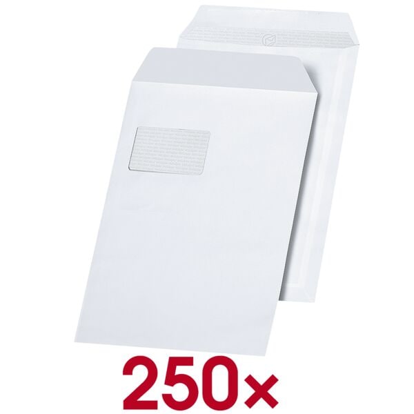 Mailmedia 250 Laserbedruckbare Versandtaschen »Maildigital« C4 mit Fenster weiß, 32.4x22.9 cm