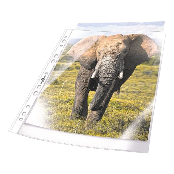 Durable Prospekthüllen A4 genarbt - 100 Stück transparent Image