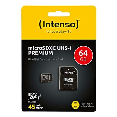 microSDXC-Speicherkarte »Premium«, 64GB, Intenso, 1.1x1.5x0.1 cm