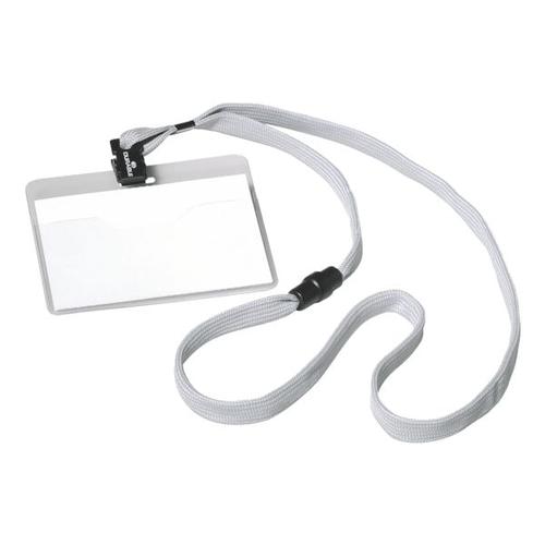 Namensschilder »Textilband« – 10 Stk grau, Durable, 9×6 cm