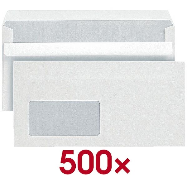 Steinmetz Briefumschläge DL mit Fenster und Selbstklebung - 500 Stück weiß, 22x11 cm Image