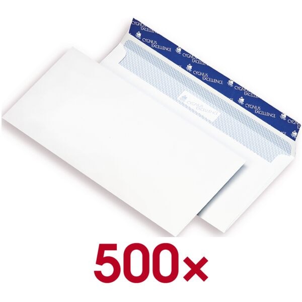 Mailmedia Briefumschläge »Cygnus Excellence®« DL ohne Fenster mit Haftklebung - 500 Stück weiß, 22x11 cm
