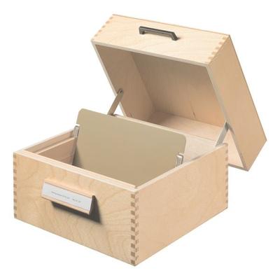 HAN Karteitrog aus Holz, A5 quer braun, 25.5x19x25 cm