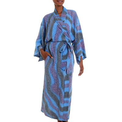 Ocean Reef,'Women's Blue 100% Rayon Robe from Indonesia'