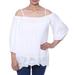 Poet,'Snow White Off-the-Shoulder Rayon Eyelet Hem Blouse'