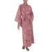 'Earth Dancer' - Handmade 100% Cotton Robe in Red Pink Tones from Indonesia