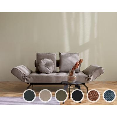 Innovation »GHIA« Design-Sofa Eiche Matt/Schwarz / 525 Mixed-Dance Light Blue Image