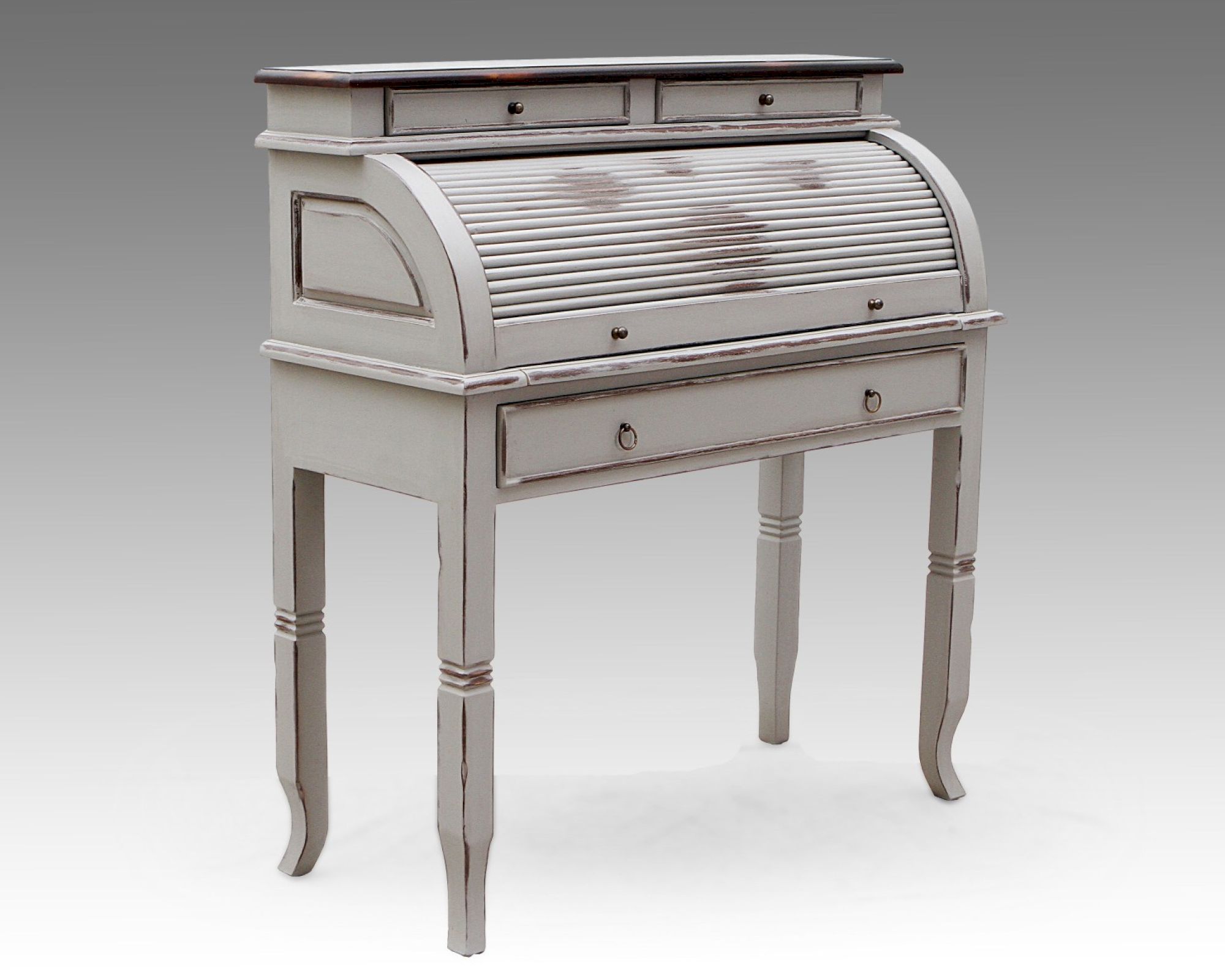 SIT SPA antik used look Akazie massiv Sekretär - breit - Vintage weiss 9740-97