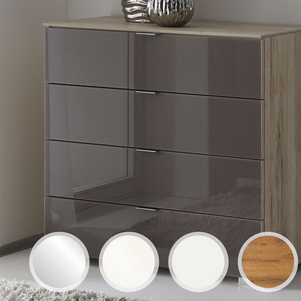 Staud »Sonate« Kommode 4SK Eiche / Spiegel / Weiss