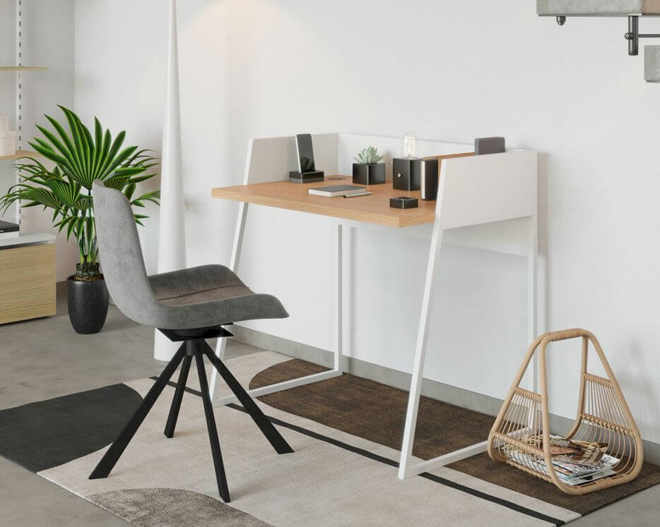 TemaHome »Volga« Schreibtisch Weiß - Walnuss