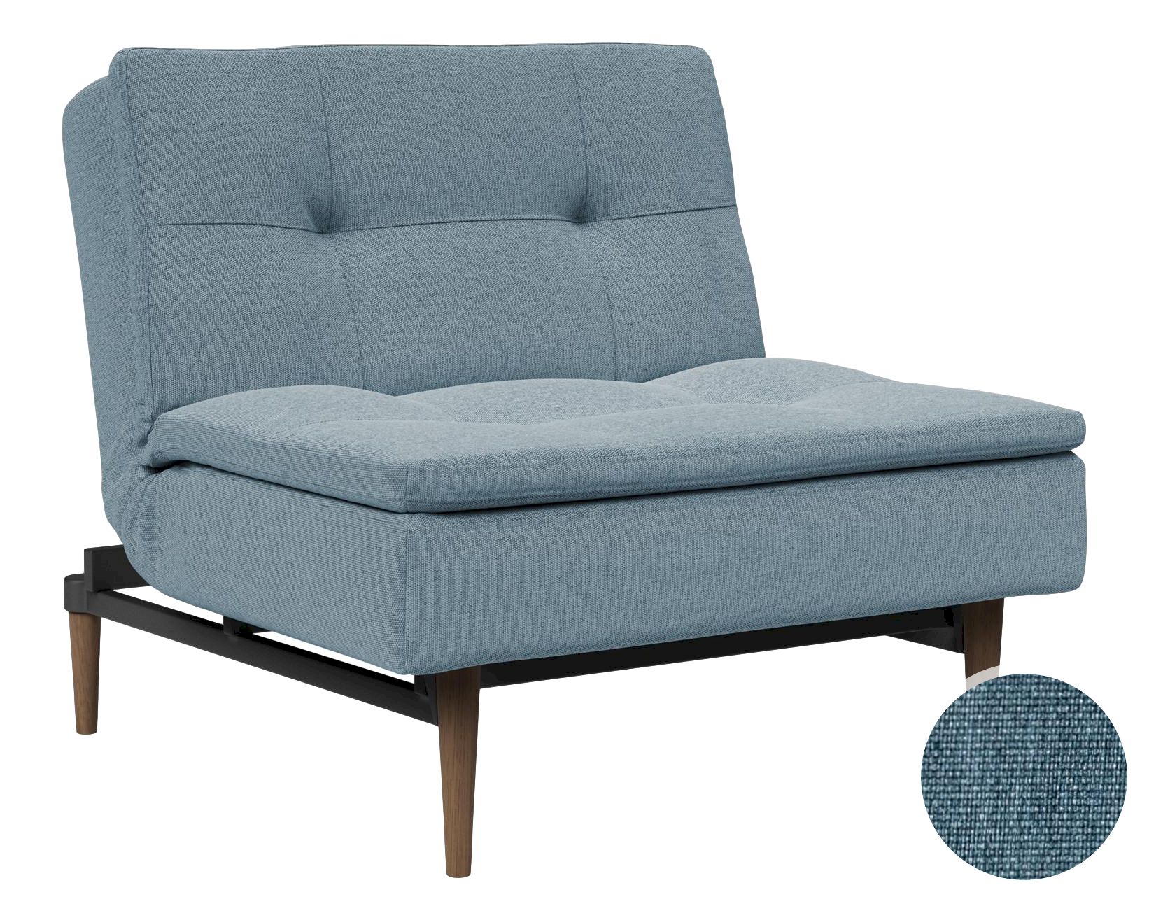 Innovation »Dublexo« Klappsessel Chrom/Matt Schwarz / 558 Soft Indigo / ohne Armlehne