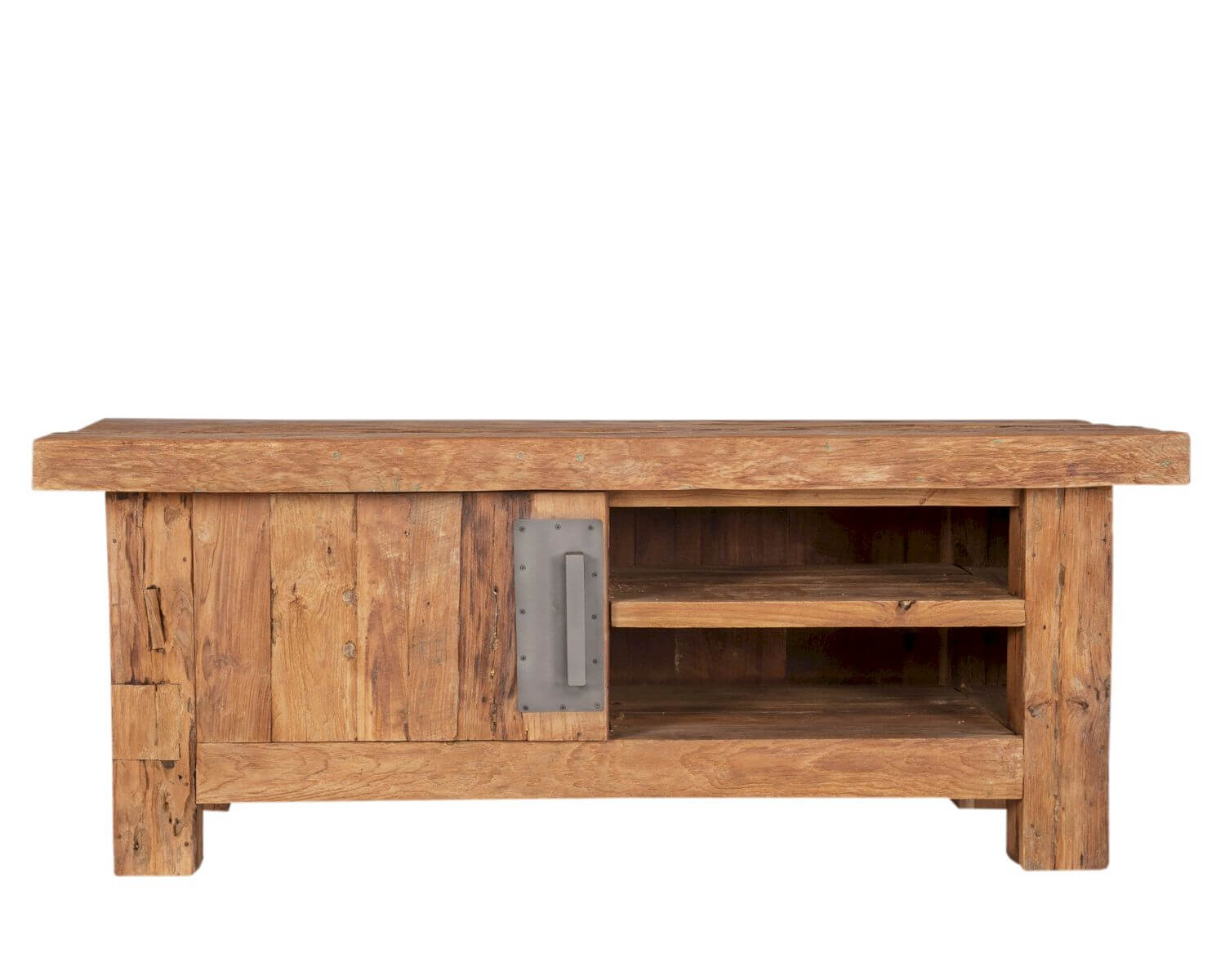 SIT Coral Teak Massivholz Lowboard - 1 Türe / 2 Fächer 1 Tür, 2 offene Fächer